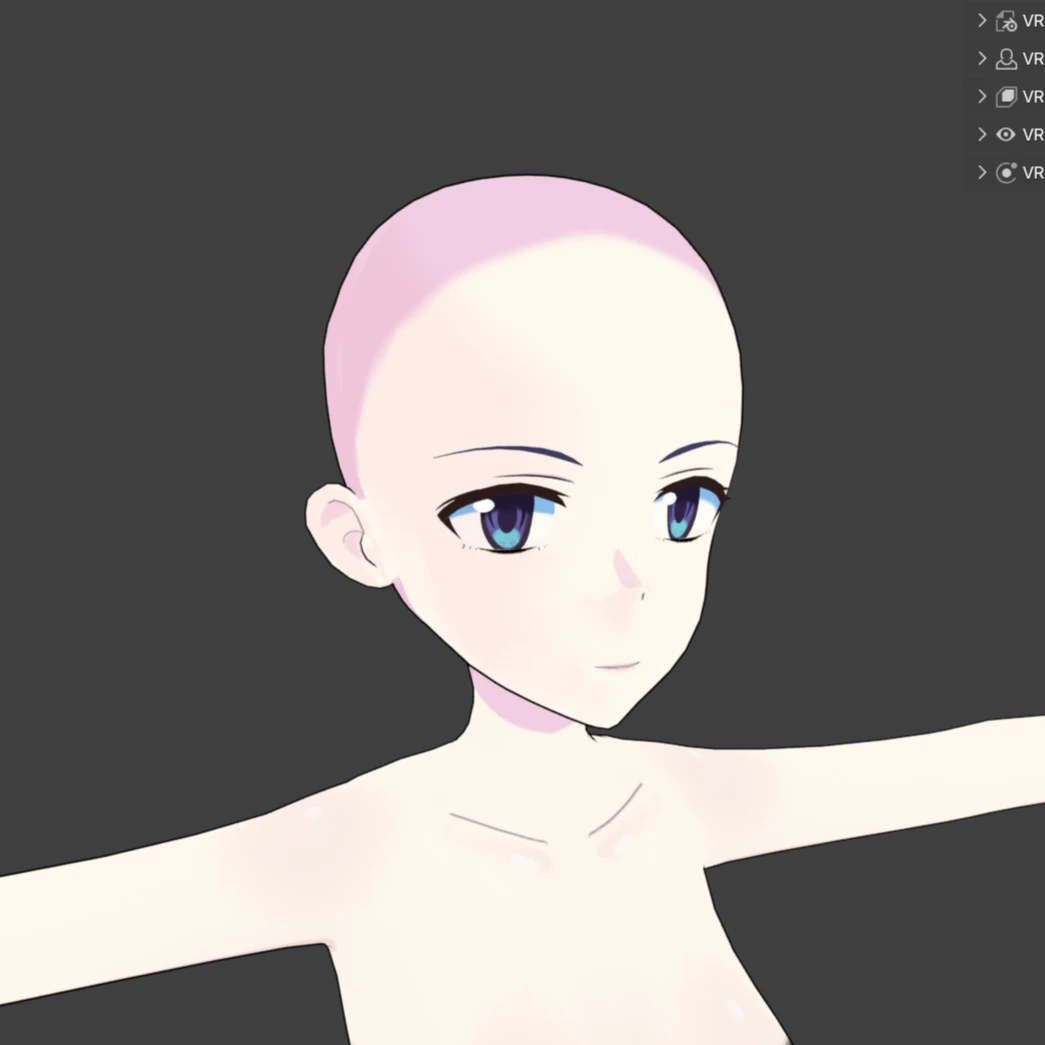VRM通用blender素体模型（桌宠，Vtuber皮套）