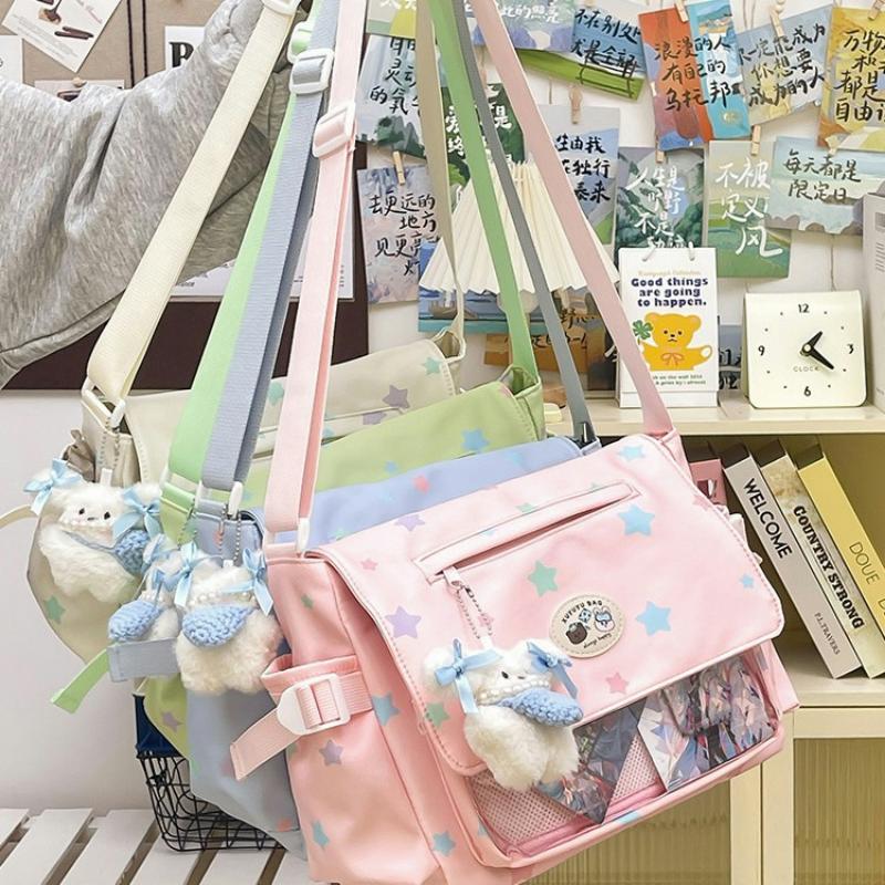 少女心ins小众可爱波点小狗翻盖单肩包女学生大容量日常斜挎痛包