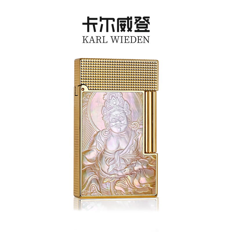 黄财神KW贝母浮雕中式创意朗声高档打火机男生送礼推荐