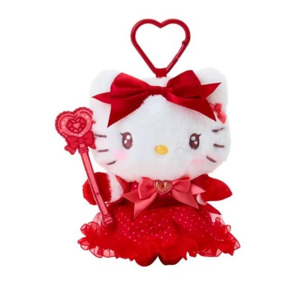 Sanrio三丽鸥 偶像彩虹礼服 魔法 Hello Kitty 蓬松柔软的连衣裙 毛绒挂件 小号高