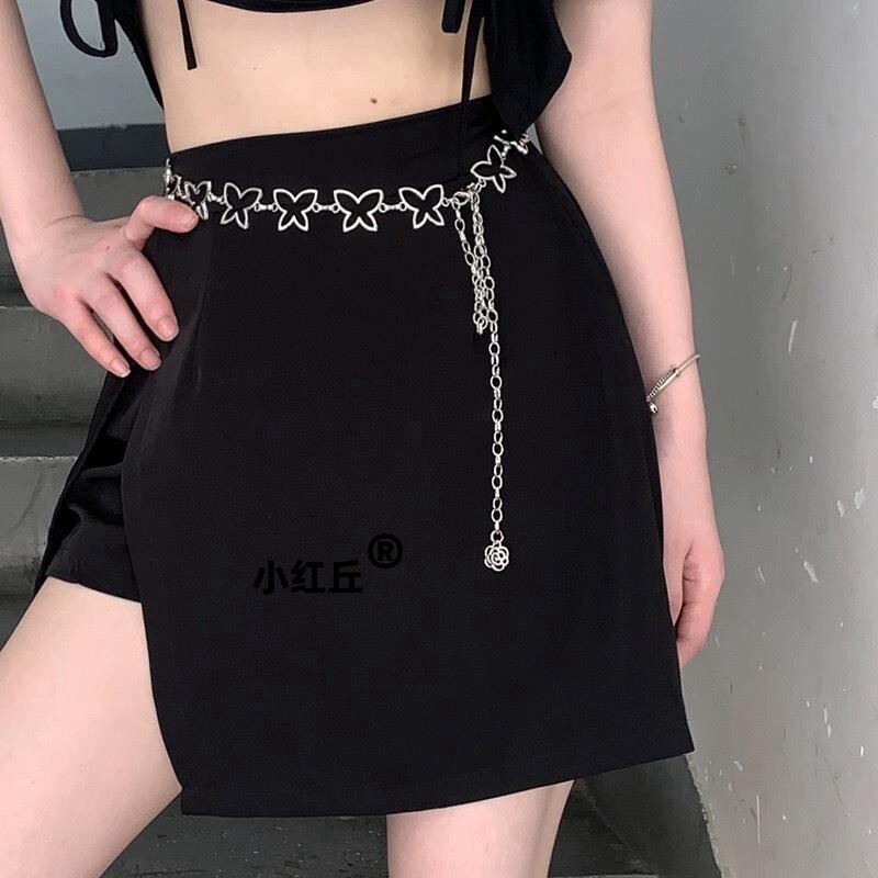JK蝴蝶金属腰链女夏季ins风配连衣裙子时尚百搭装饰牛仔裤腰带潮