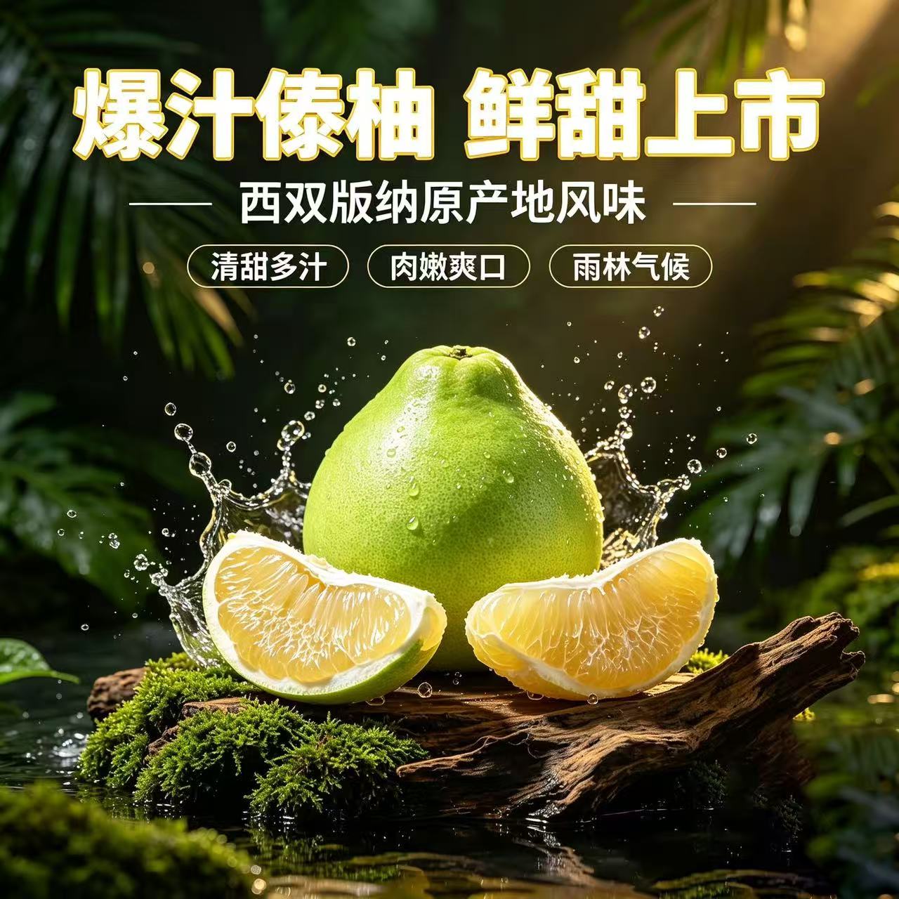 往山里精选分享云南版纳青柚清甜爆汁皮薄肉厚