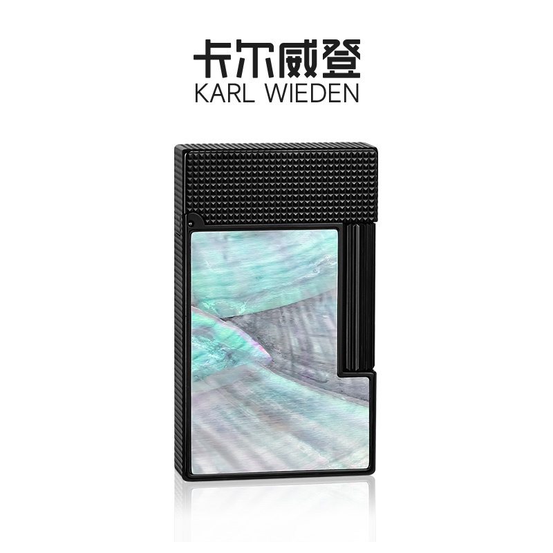 黑盖贝壳-KW卡尔威登火机侧滑点火高档商务创意钢琴音朗声机