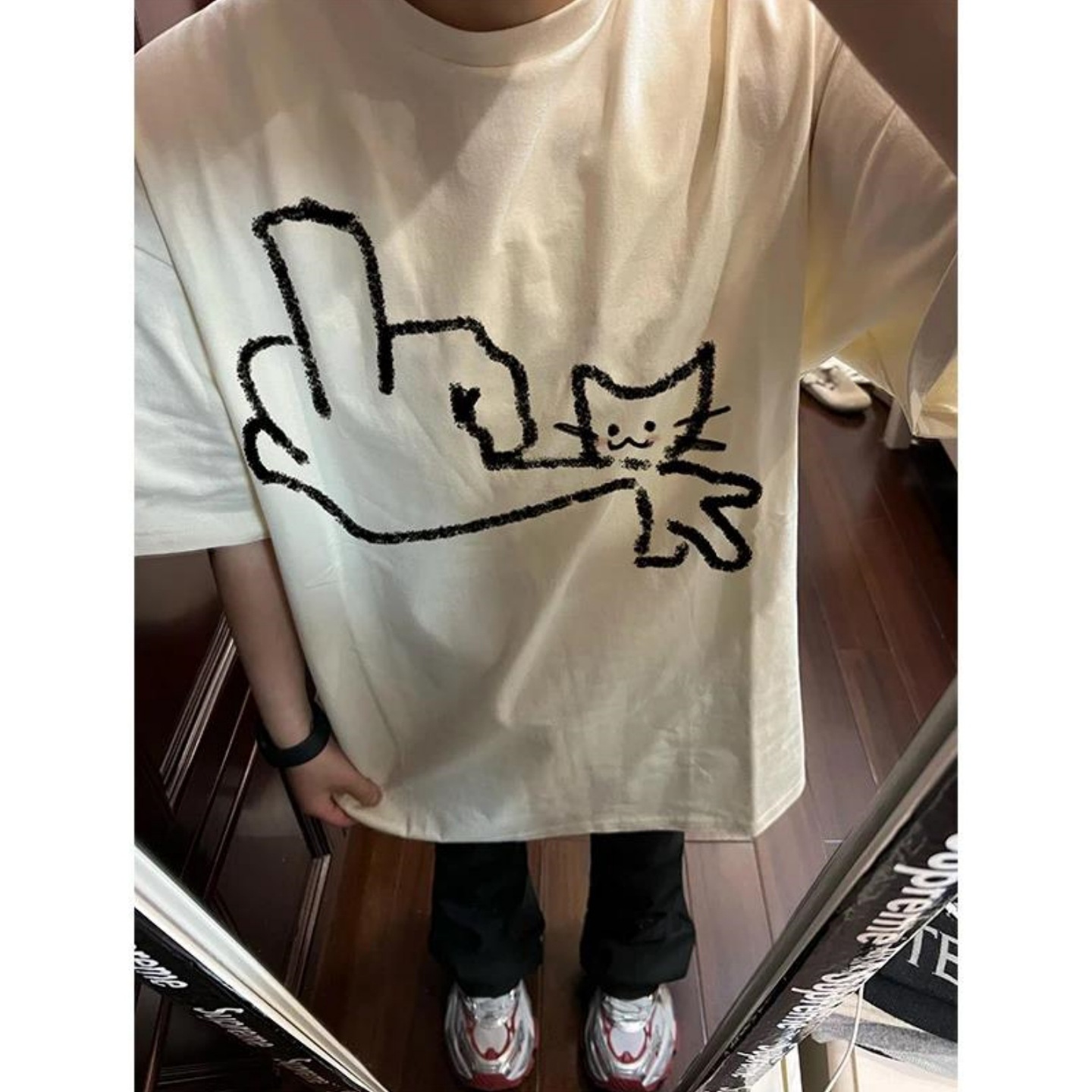 纯棉短袖新款短袖T恤男款夏趣味设计感创意印花ins风男女生半袖12