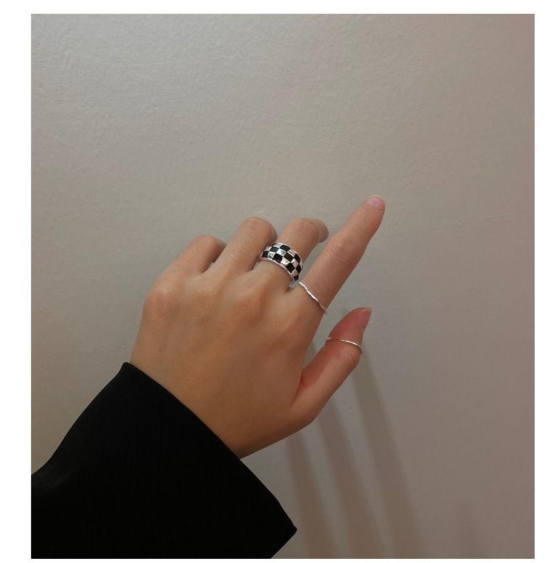 S925纯银韩版戒指INS风小众褶皱纹理不规则戒指女叠带款指环批发