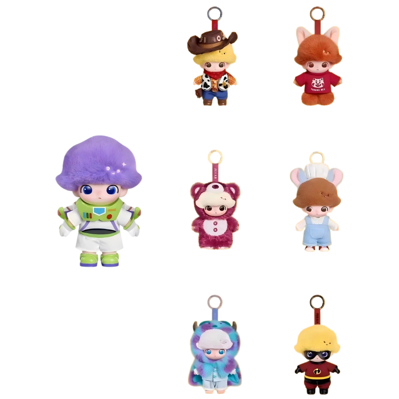 4.9元抽泡泡玛特 DIMOO WORLD PIXAR皮克斯联名系列搪胶毛绒挂件