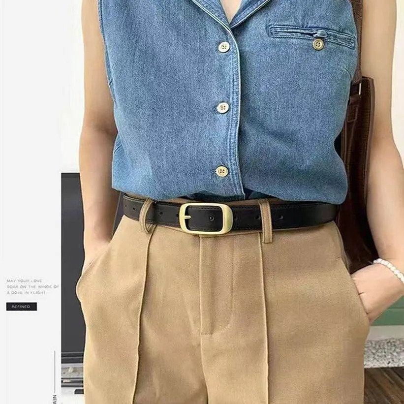 皮带女款配牛仔裤复古港风针扣男潮学生裤带时尚百搭韩版休闲腰带
