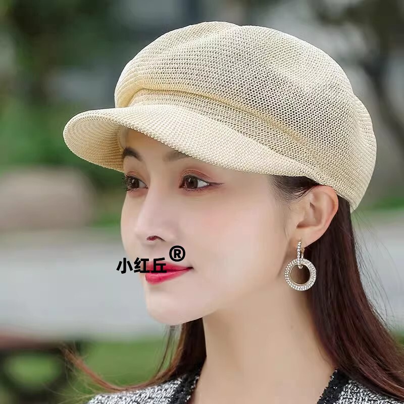 新款夏季女帽韩版百搭贝雷帽遮阳防晒鸭舌帽八角帽草帽