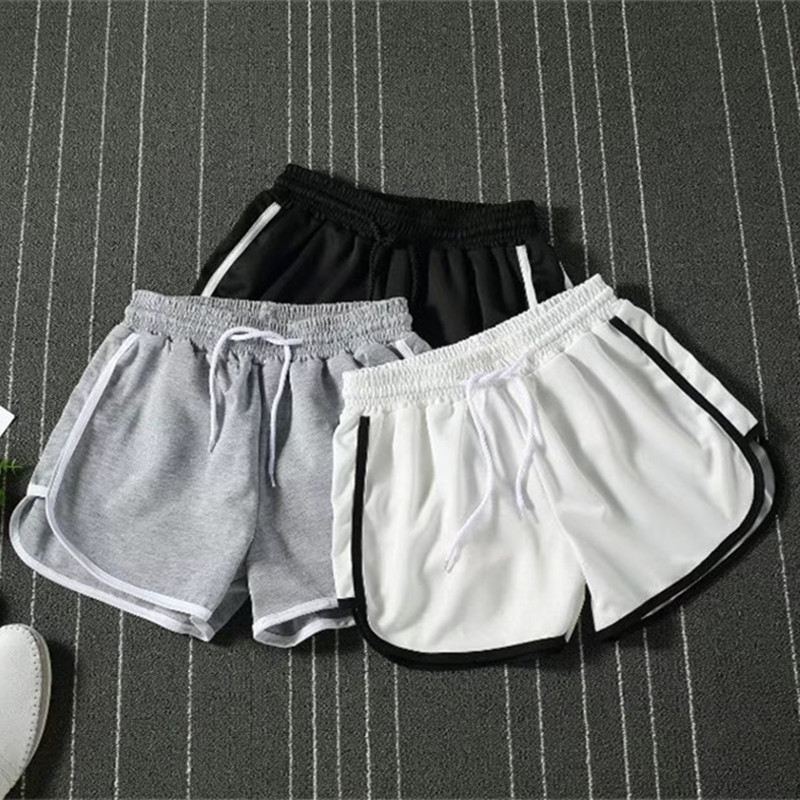 新款韩版中腰女式健身三分短裤百搭瑜伽运动宽松休闲沙滩热裤