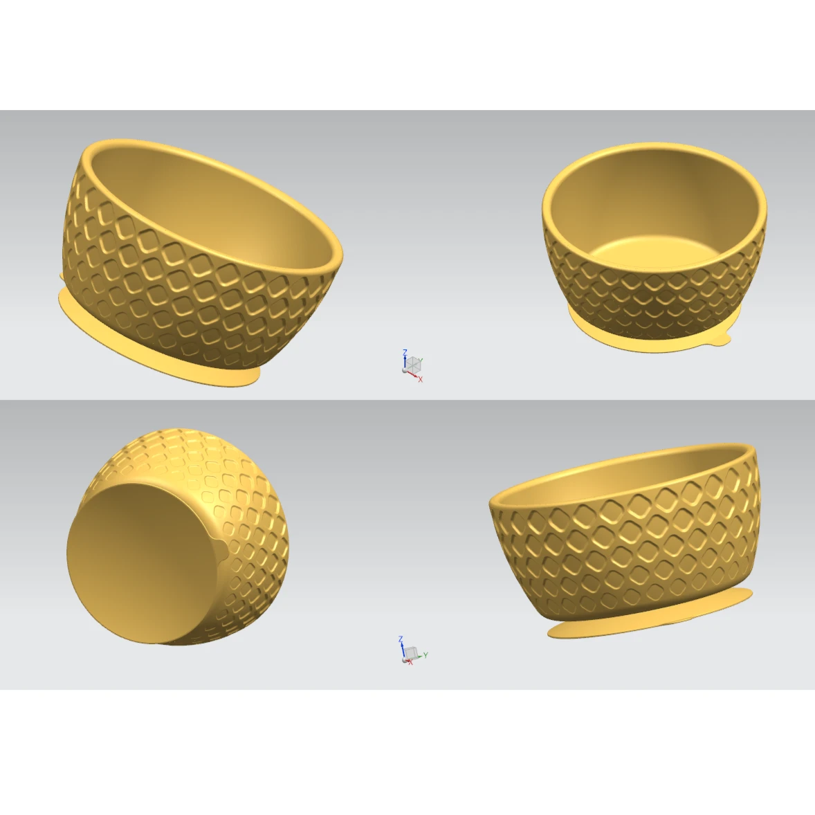 四方纹理碗3D模型文件，带参数步骤