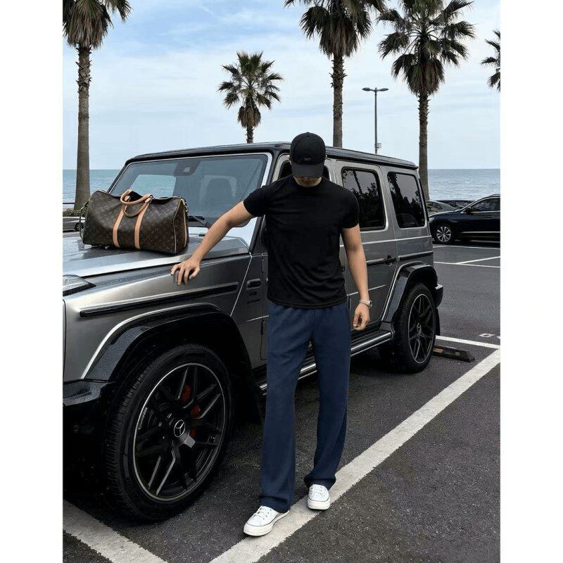 夏季新款蛇鳞纹设计感透气长裤男士柔软舒适简约百搭休闲运动裤XZ1213/XK634