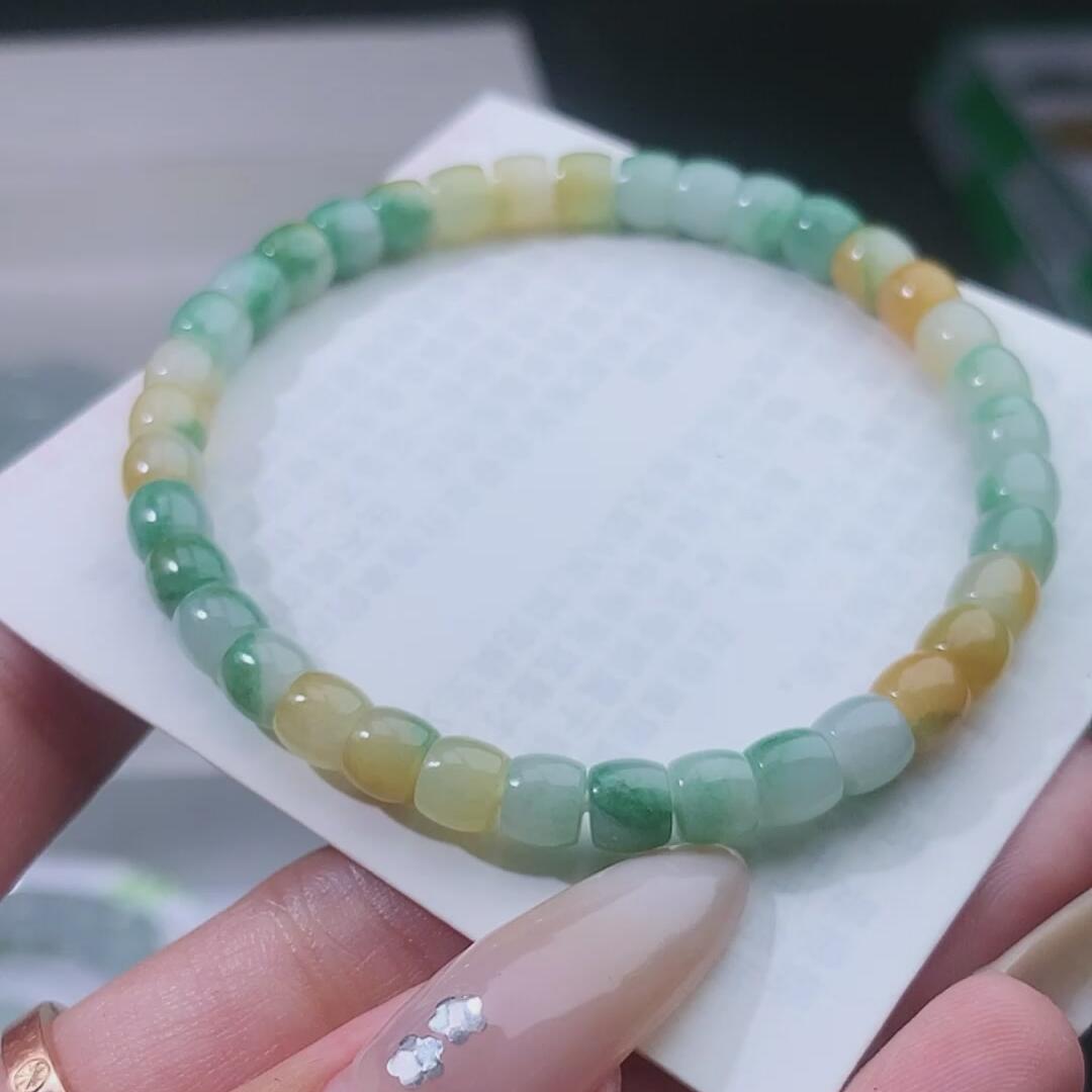 125--翡翠 手串 卡5+
