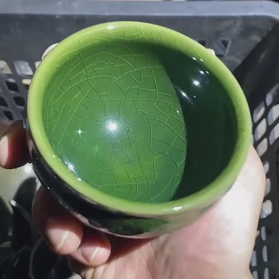 建盏绿龙凤盏=D0050