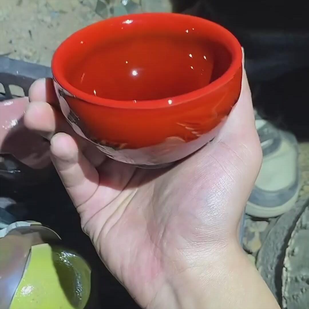 建盏红龙凤盏=D0049