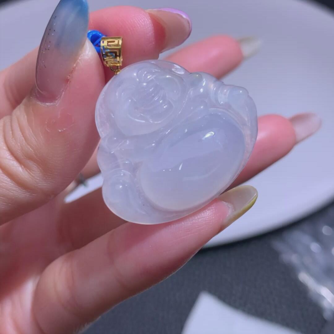 162哈轩 翡翠 18k金 挂件