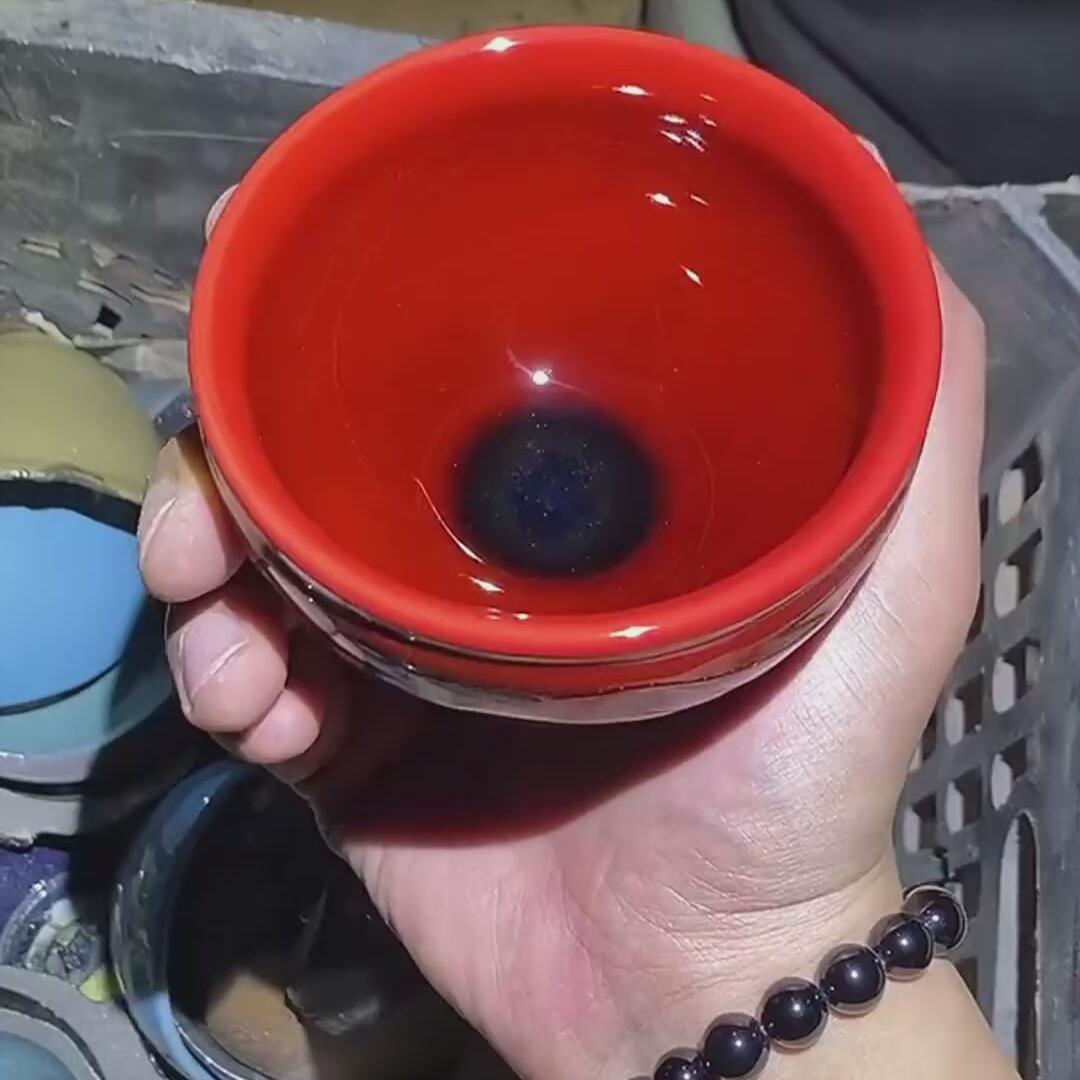 建盏红龙凤盏=D0049