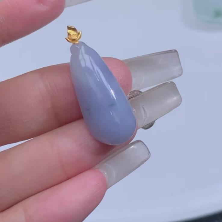 哈轩 翡翠 18k金 挂件1