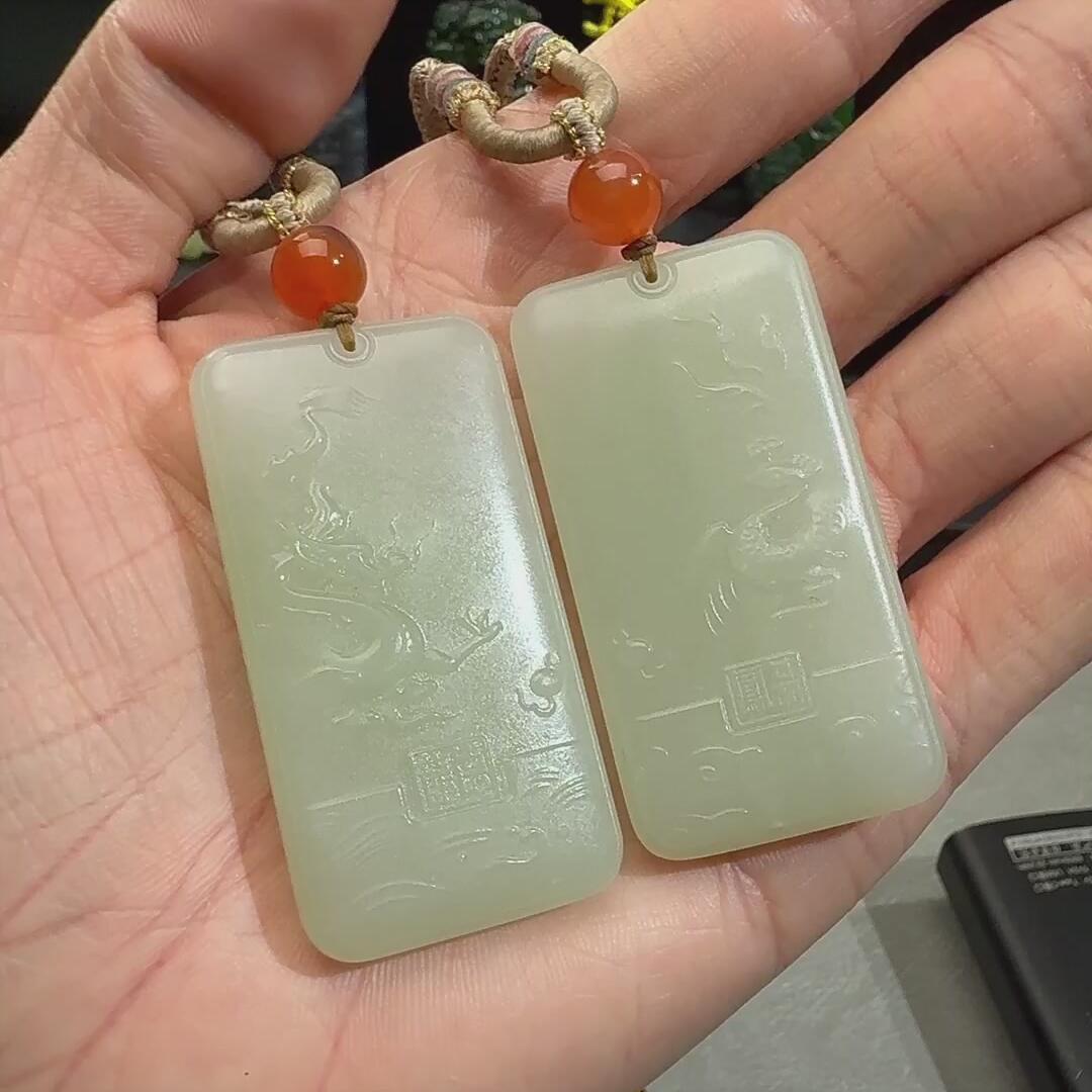F485和田玉 龙凤牌