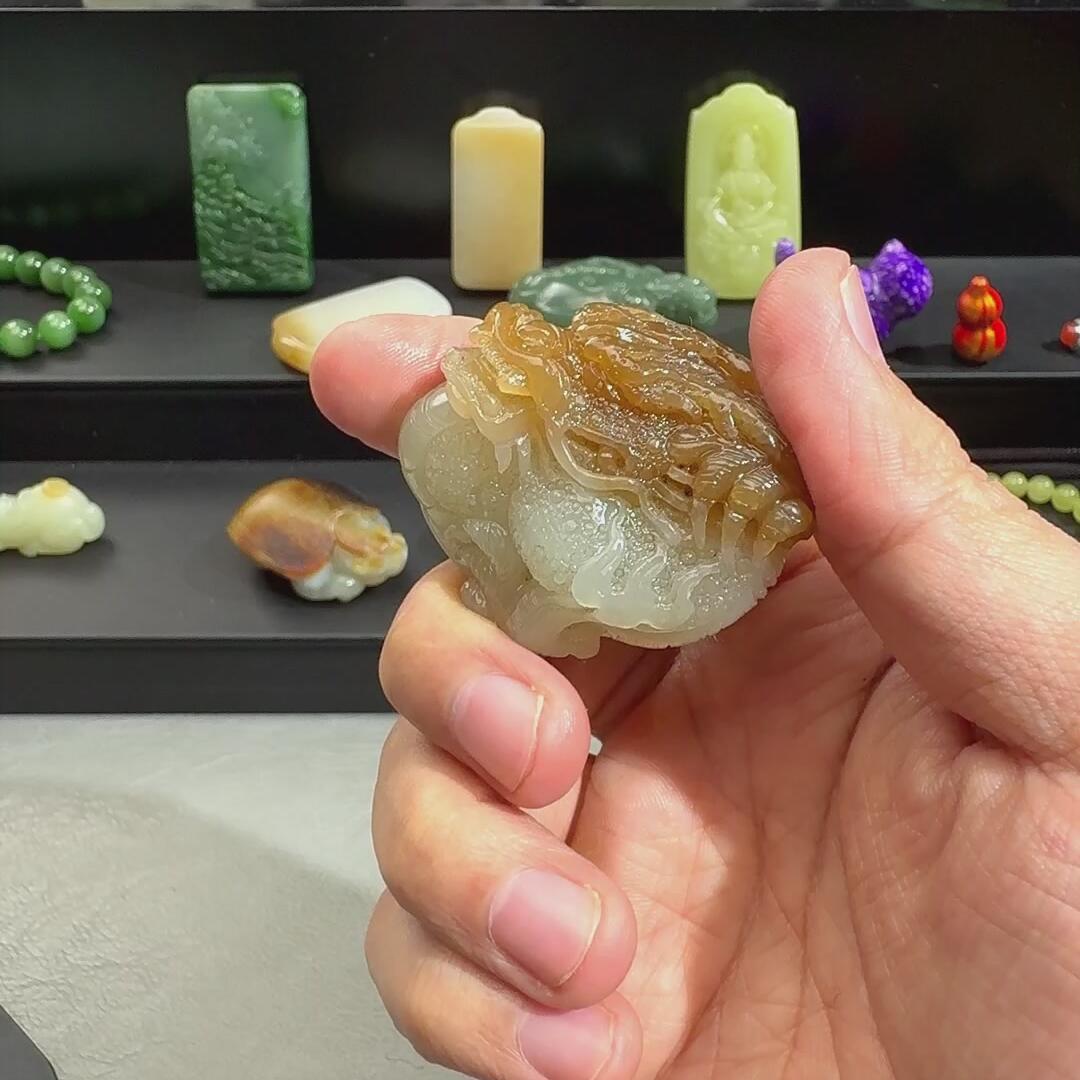F766和田玉 龙手把