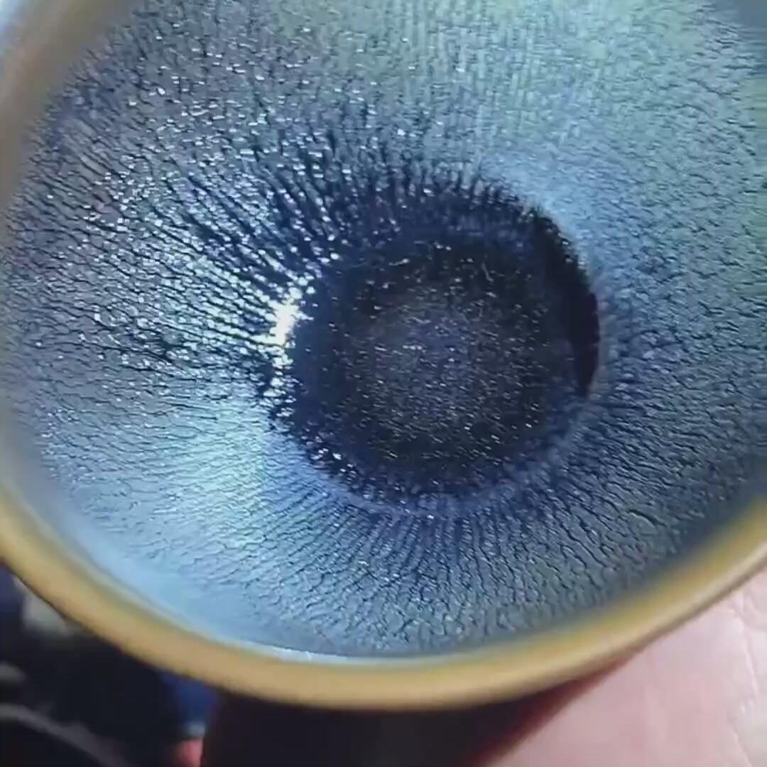 建盏蓝银毫盏=D0019