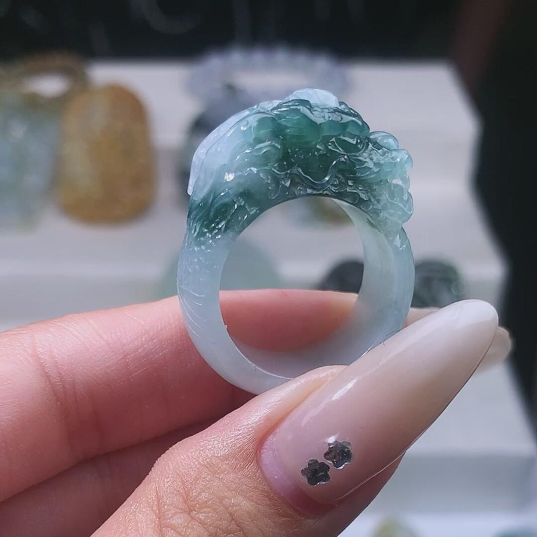 120--翡翠 龙戒 23#
