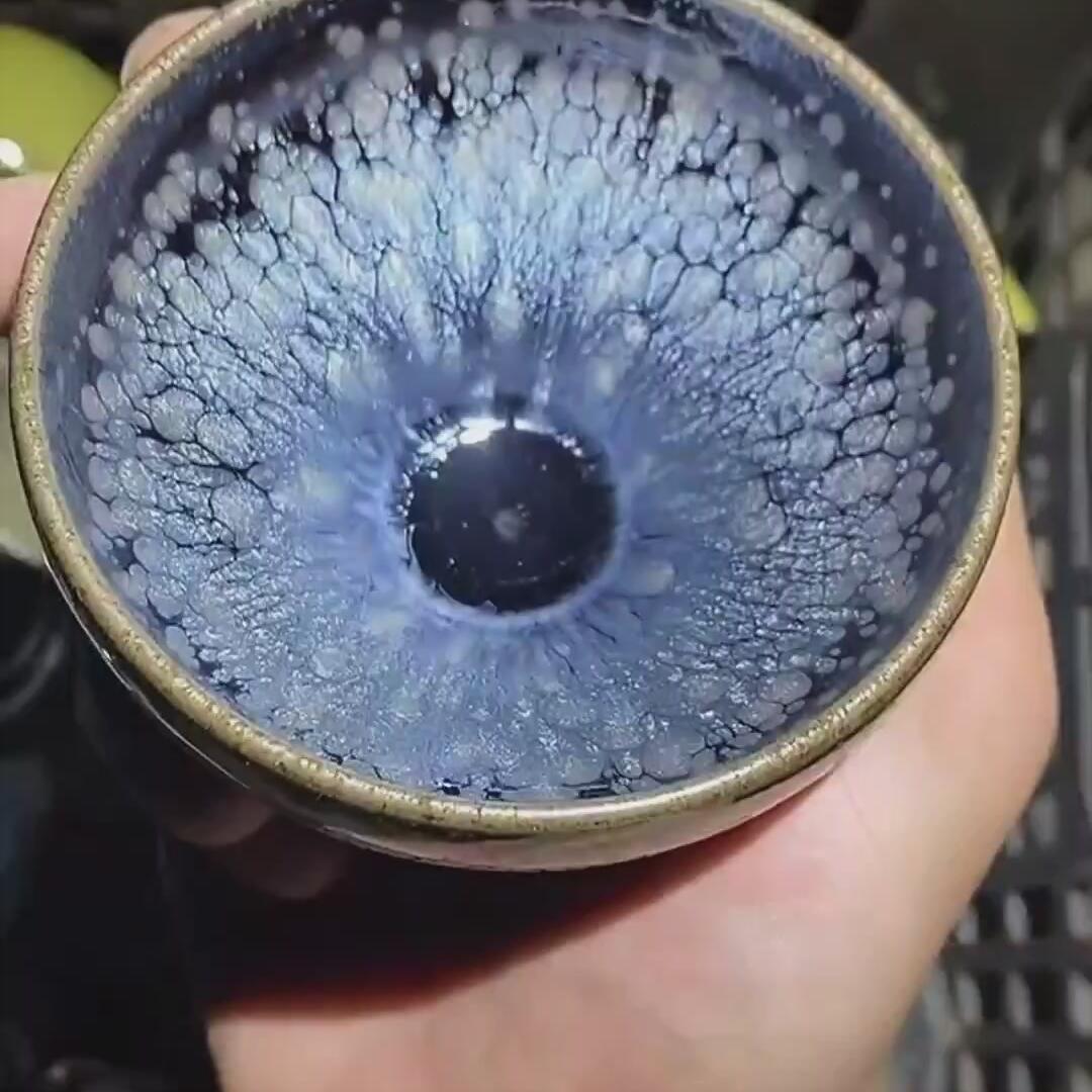 建盏蓝油滴盏=D0003