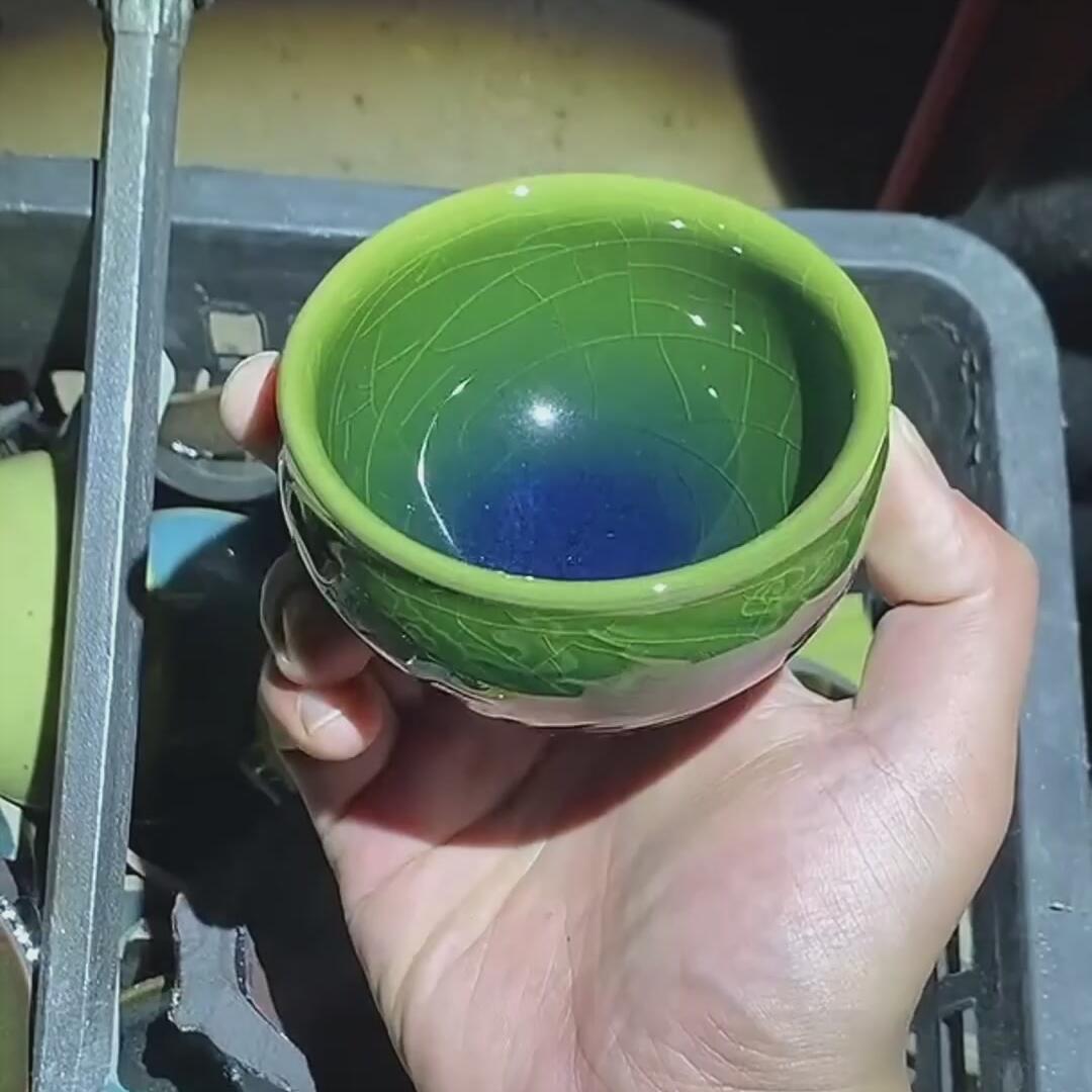 建盏绿龙凤盏=D0050