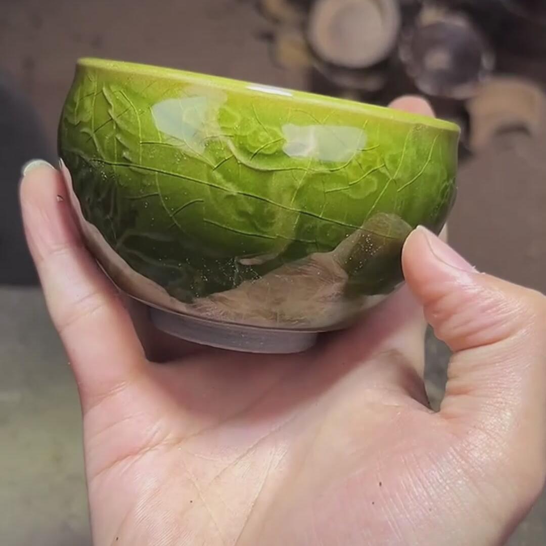 绿龙凤盏
