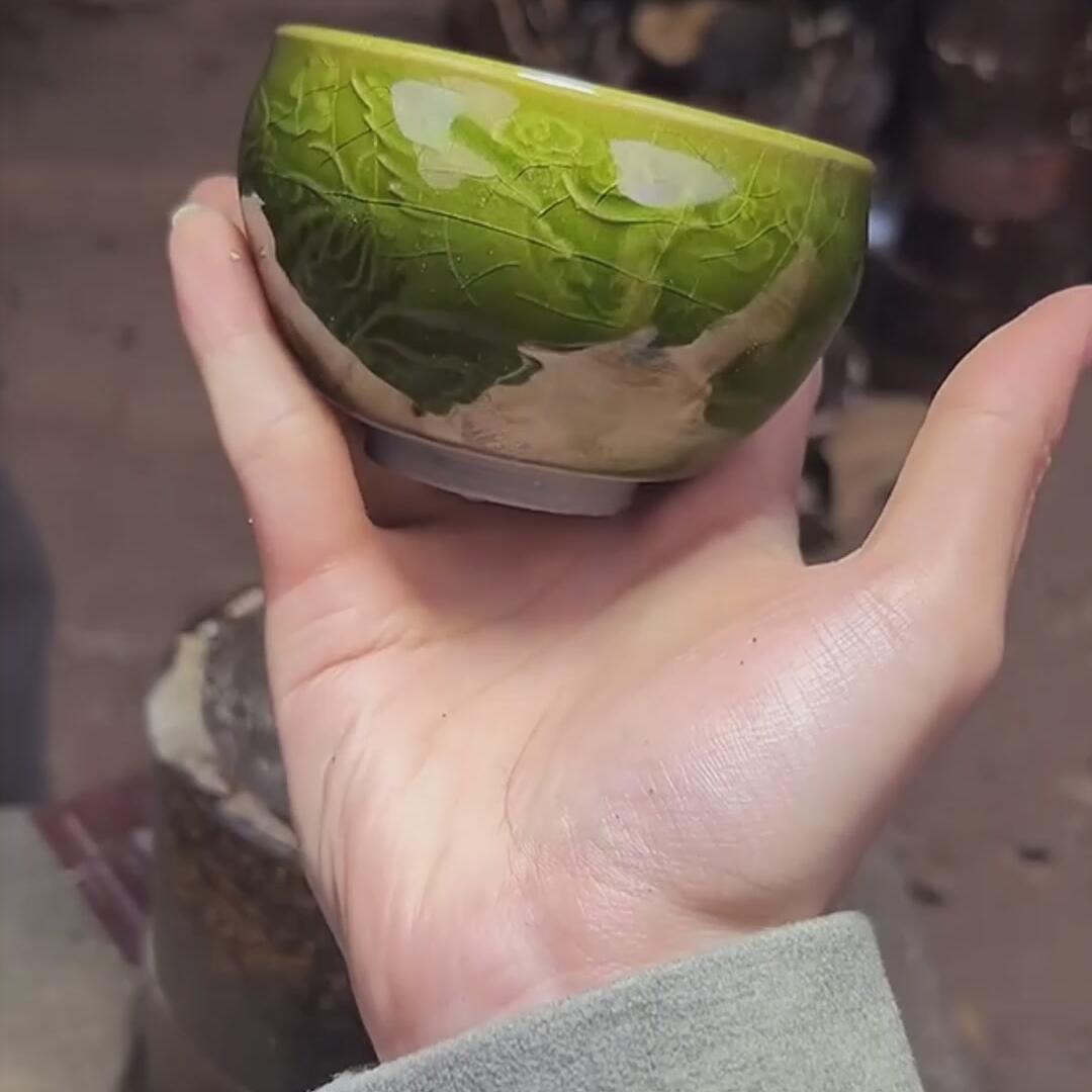 绿龙凤盏