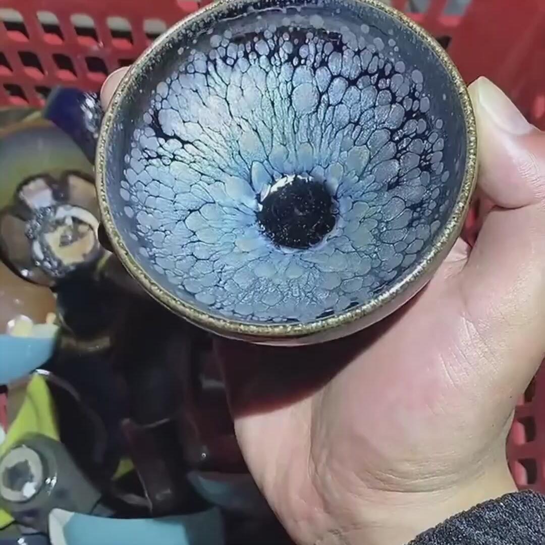 建盏蓝油滴盏=D0003