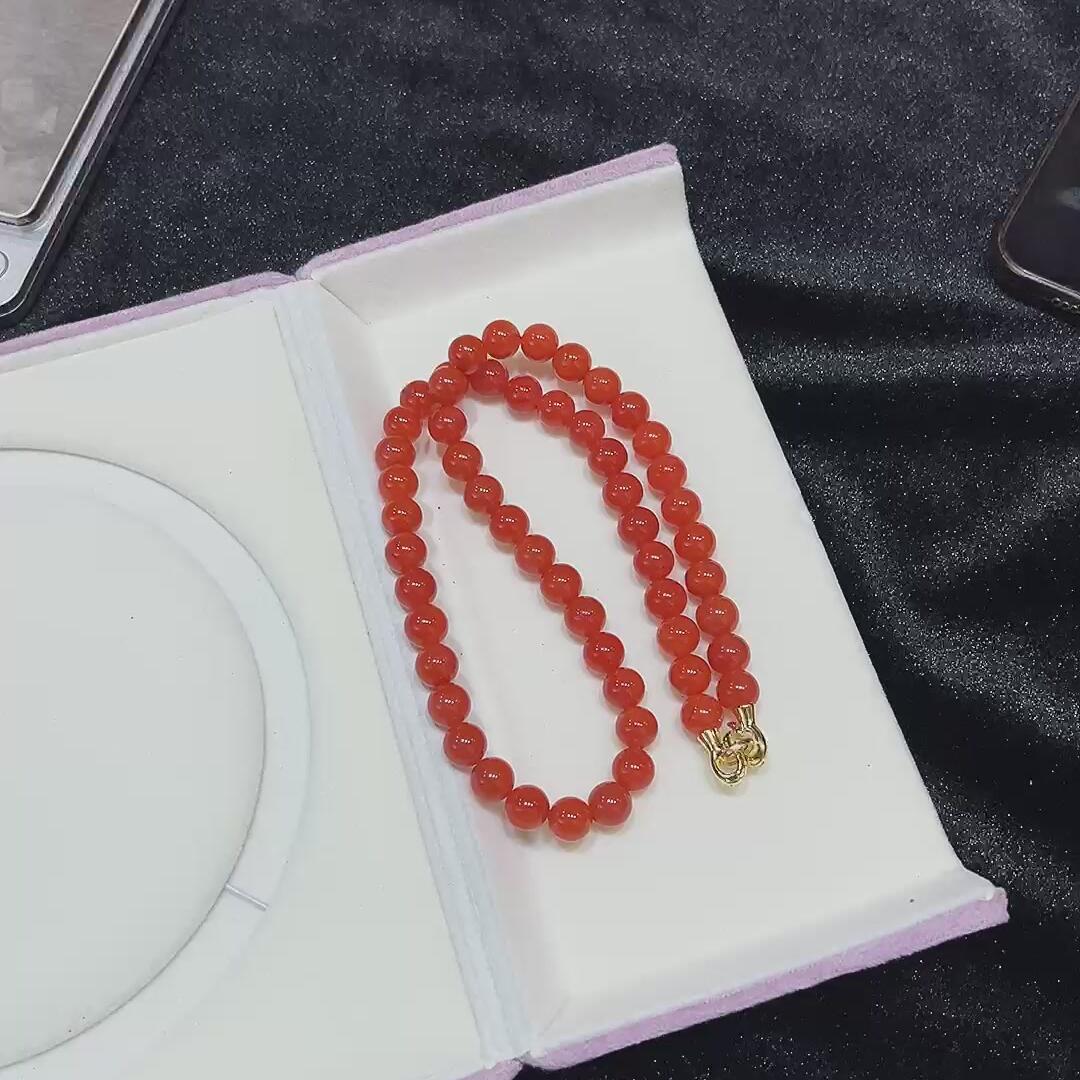 南红项链9mm左右