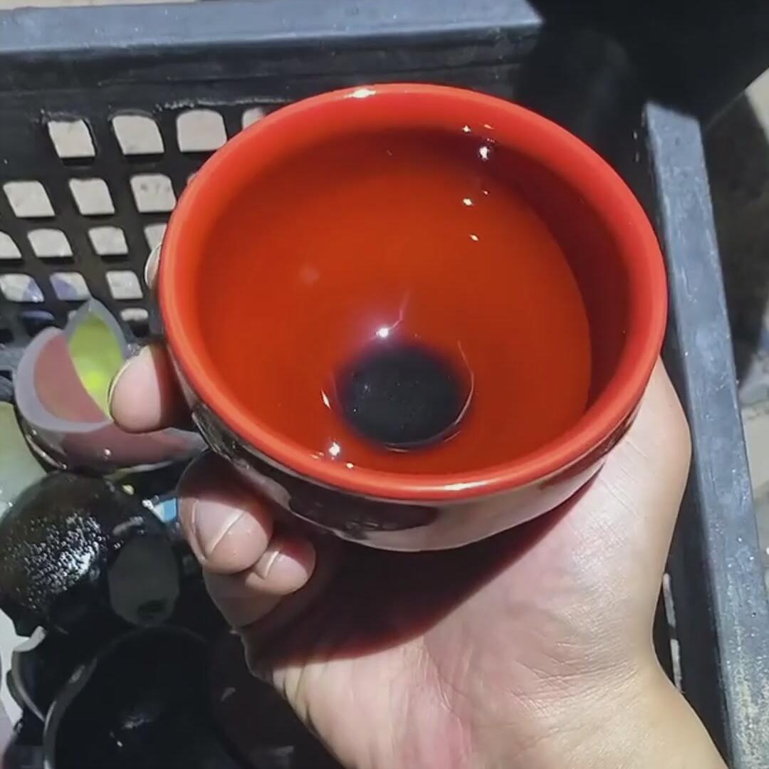 建盏红龙凤盏=D0049