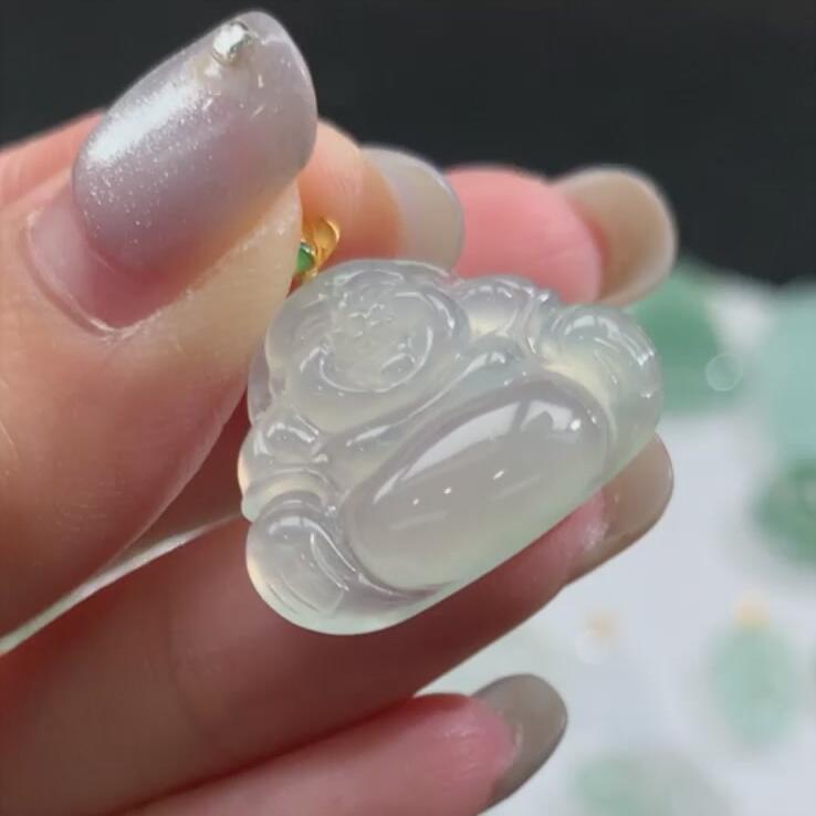 哈轩 翡翠 18k金 挂件1