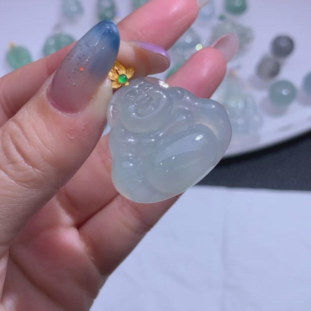 131哈轩 翡翠 18k金 挂件