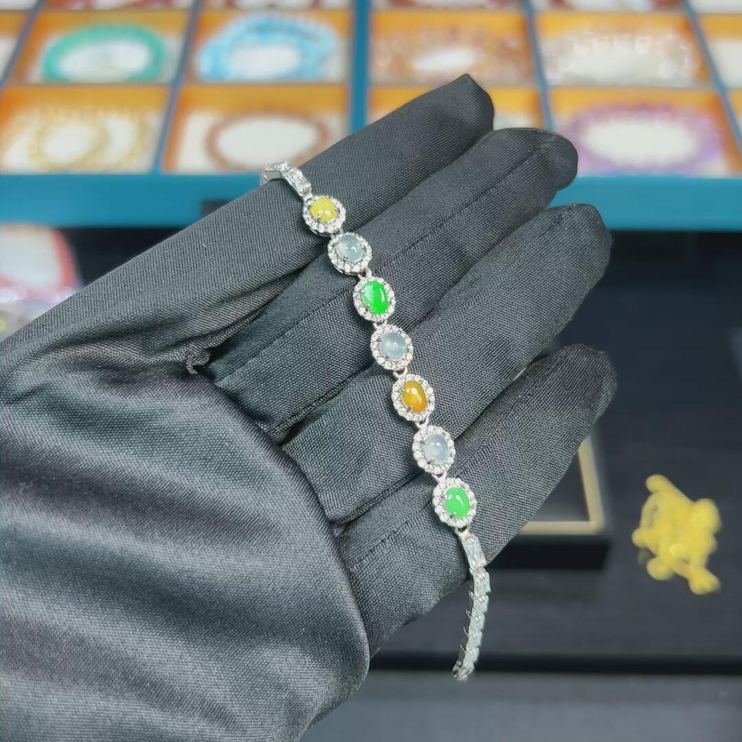 缅甸A货翡翠多宝定制款手链