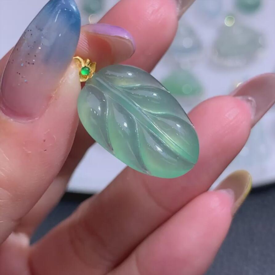 134哈轩 翡翠 18k金 挂件