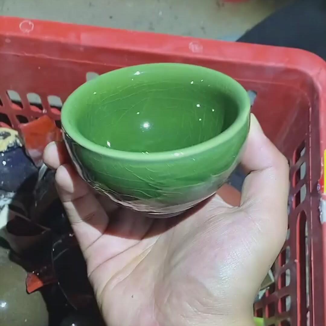 建盏绿龙凤盏=D0050