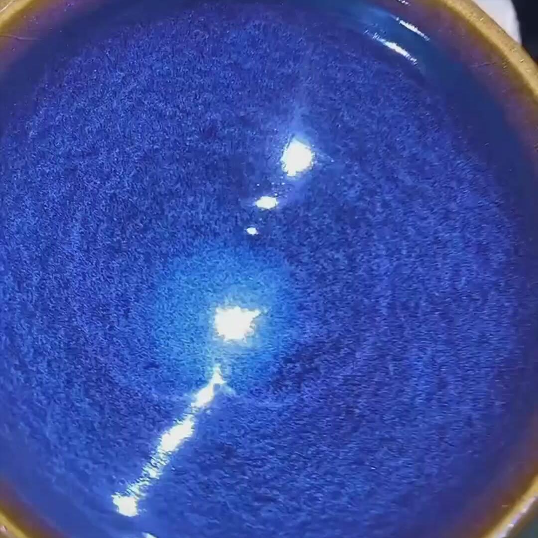 建盏回蓝茶盏=D0023