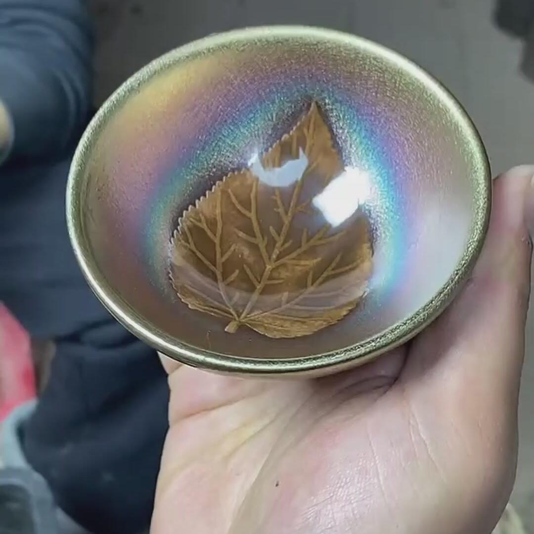 建盏窑变木叶=D0039