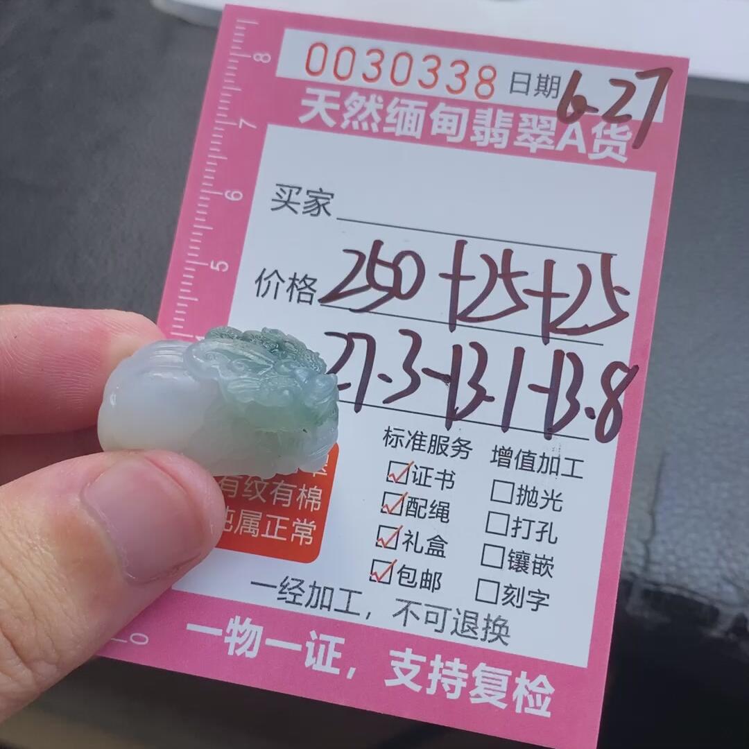 编号30338定制抛光毛料翡翠6.27貔貅