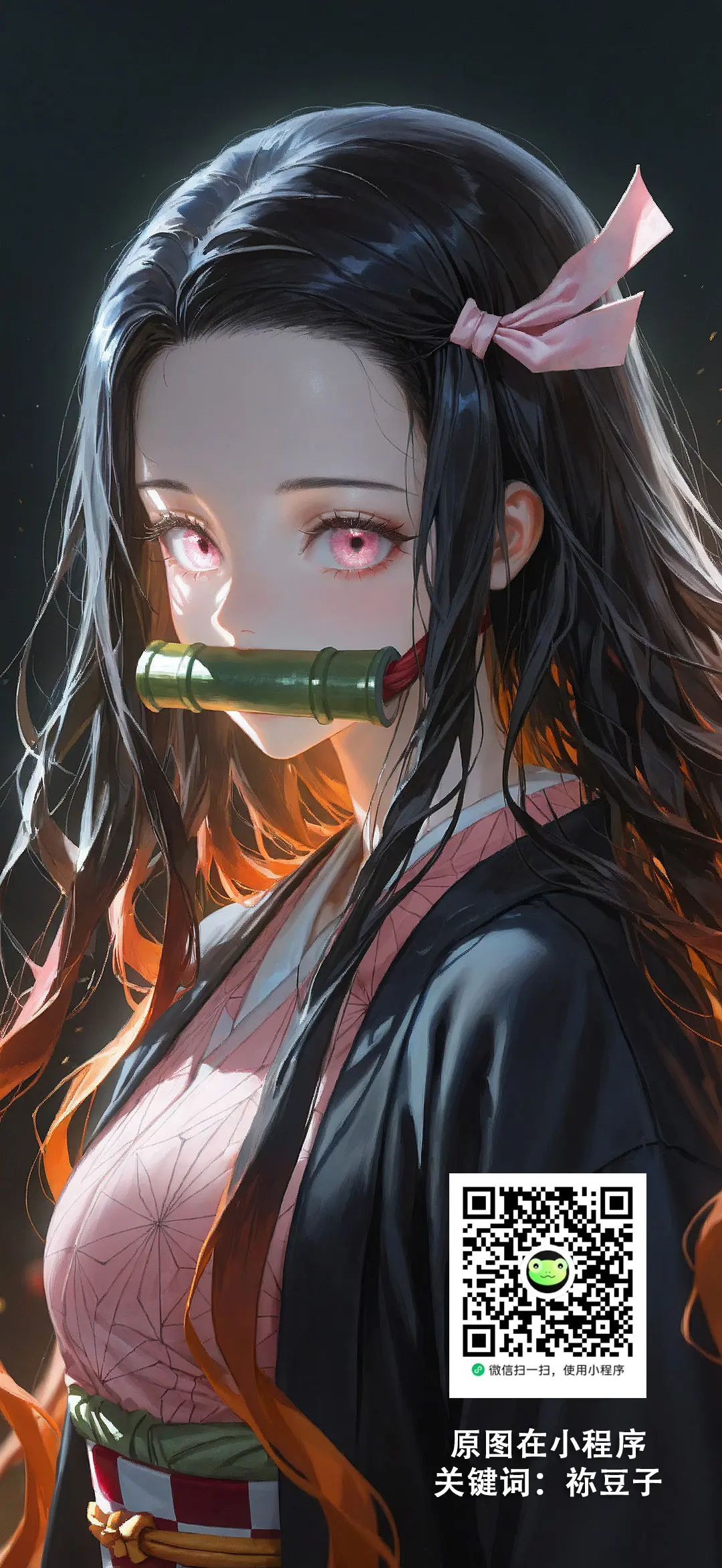 鬼灭之刃-祢豆子手机壁纸分享