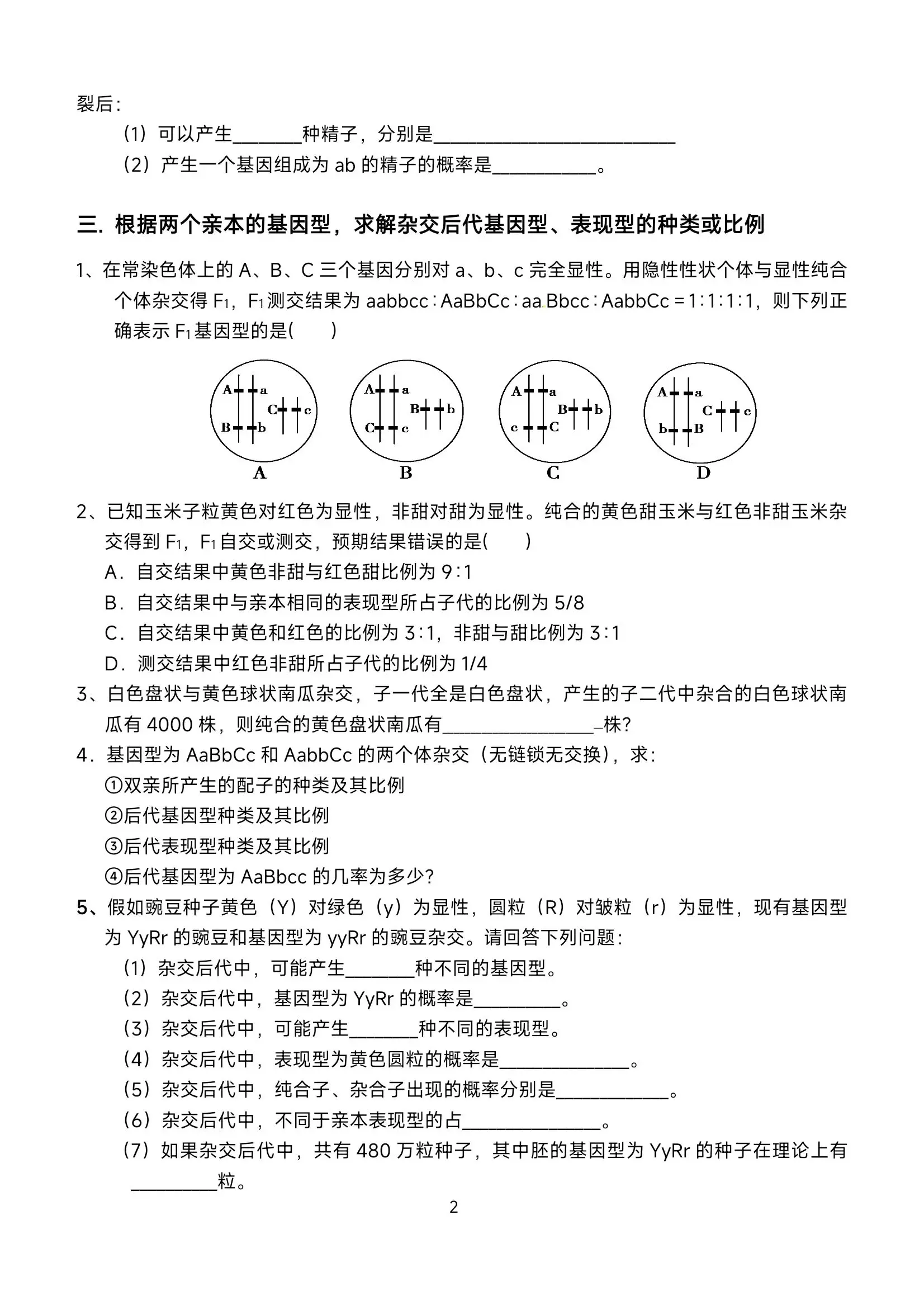包含高考生物大题答题模板（实验探究/遗传分析）的词条