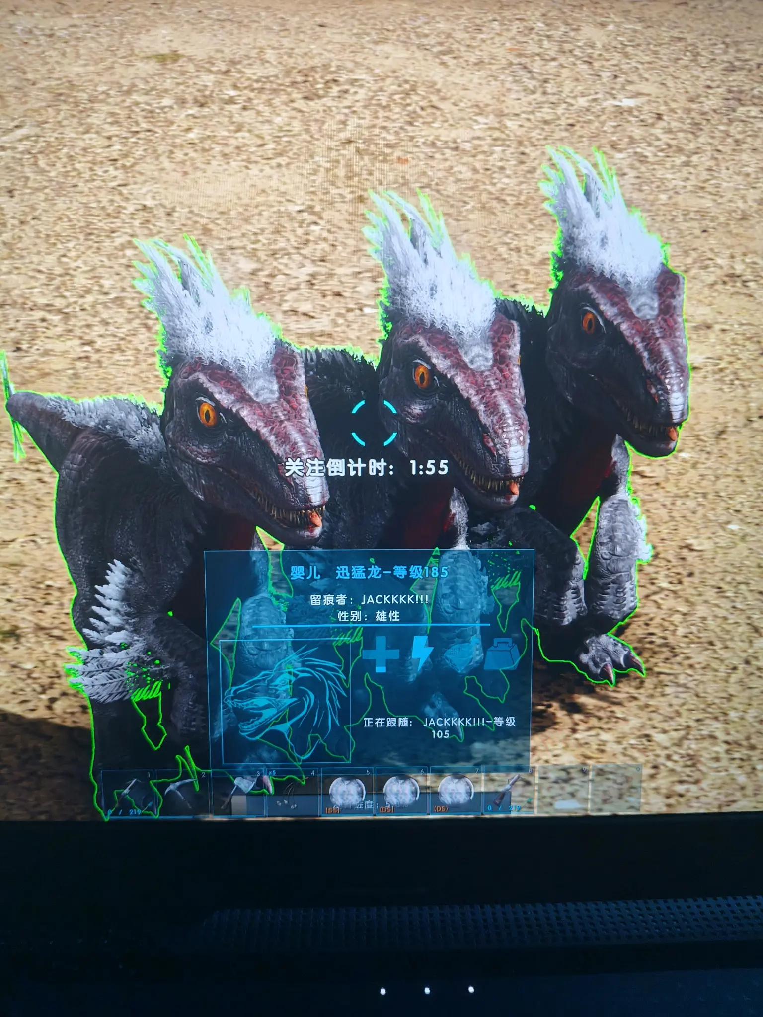 方舟一个蛋三个迅猛龙宝宝!