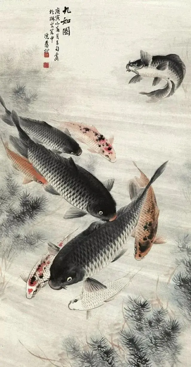 "画鱼圣手"画鲤鱼,跳跃游动,栩栩如生!