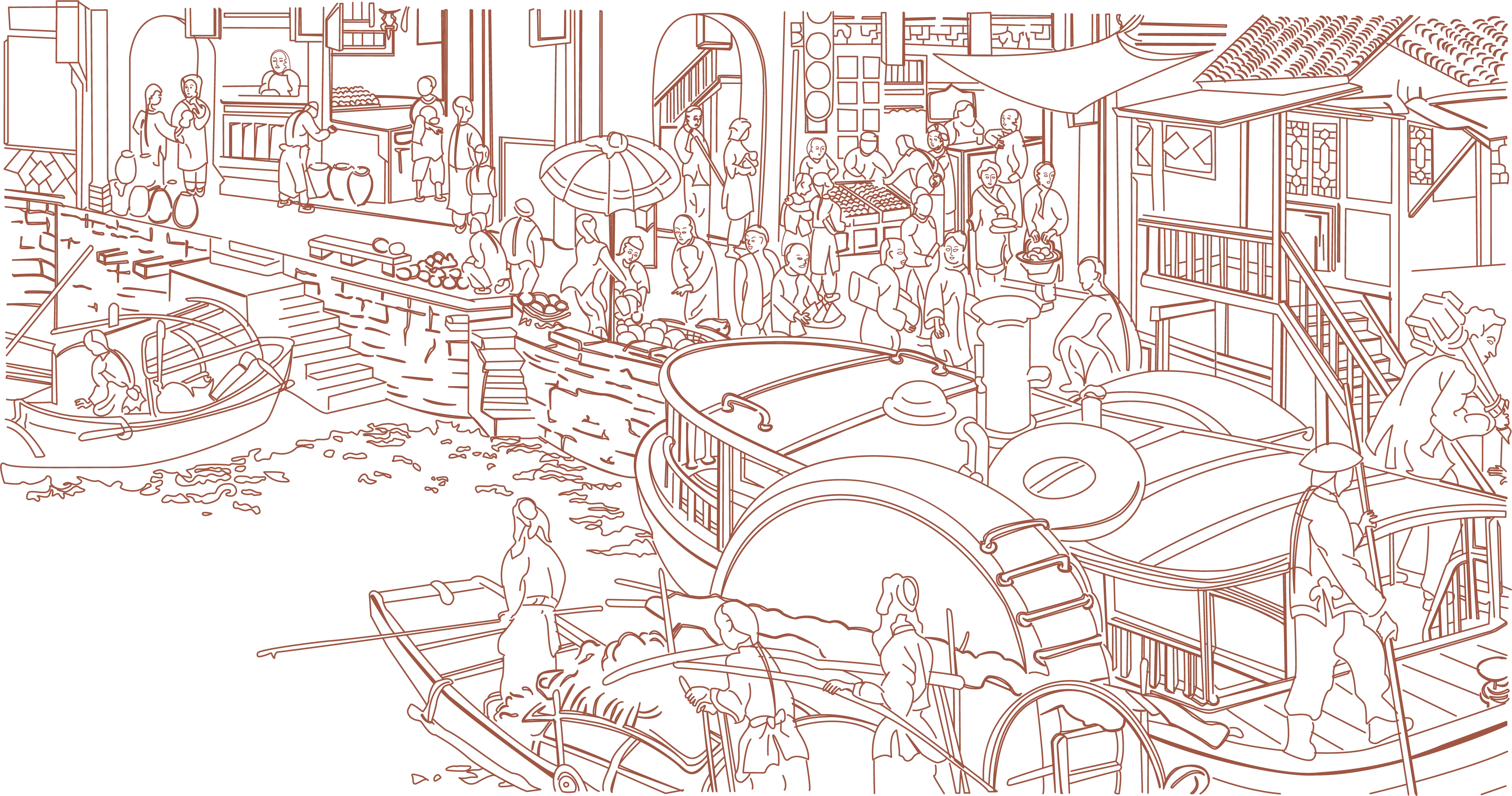 古代市井街景图设计源文件!