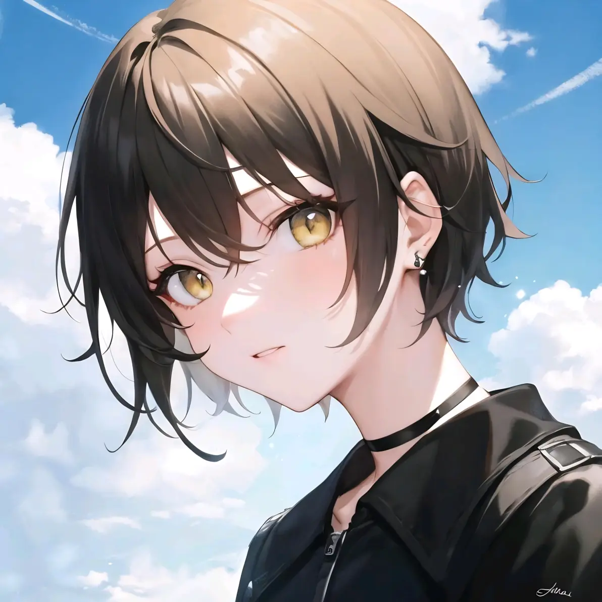 ai绘画,ai画的黑发金瞳男子头像.2024年6月9日