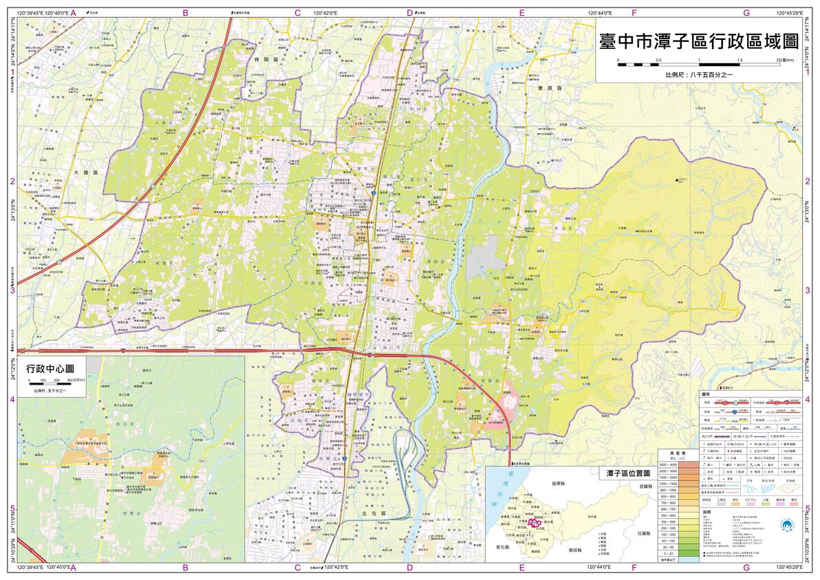 台湾省“地区”台中市(区、县级)行政区划超详细全要素地理地图 - 哔哩哔哩