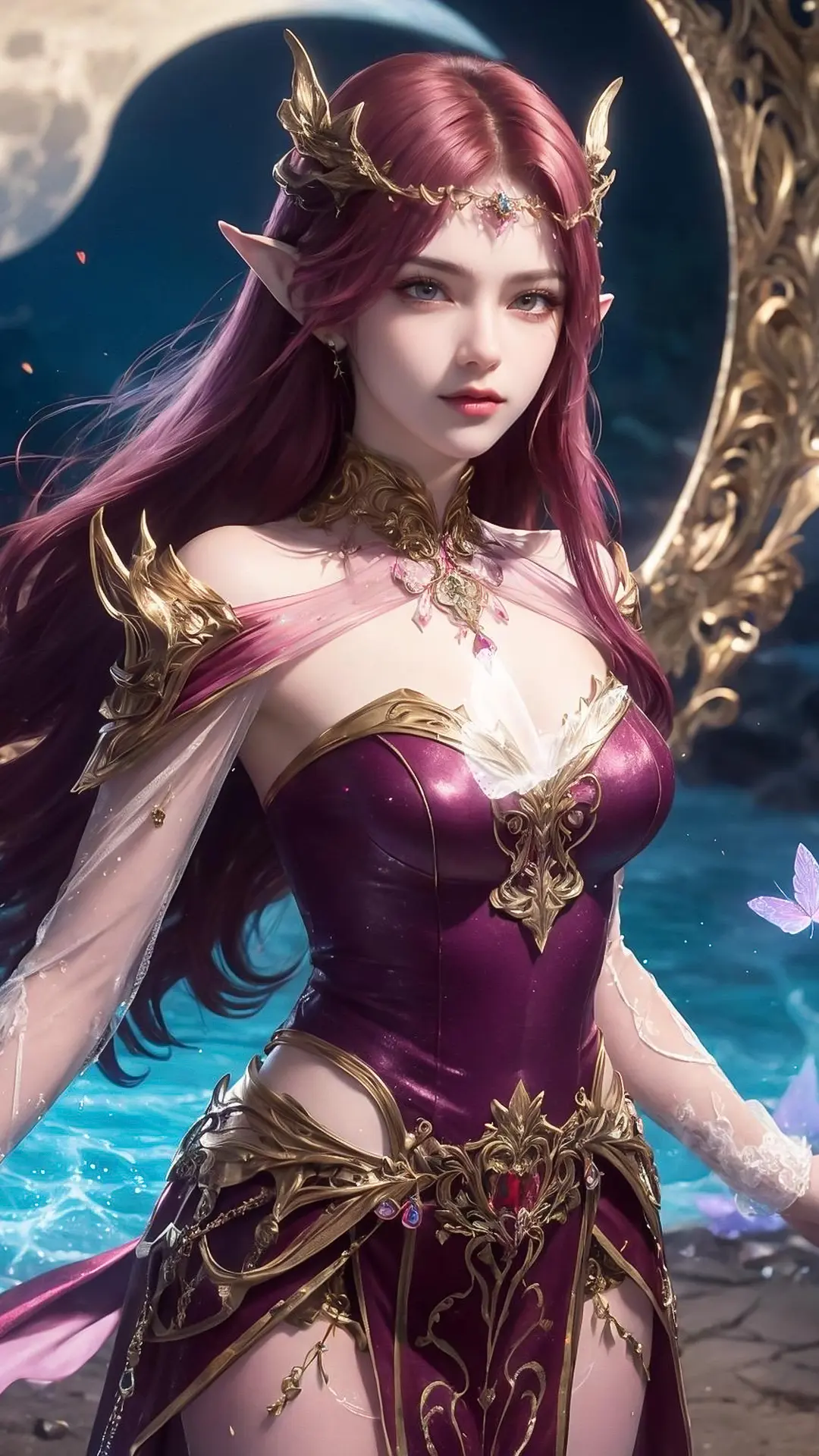 国漫女神|《百炼成神》妖夜ai手机壁纸分享:弯月为刃,尽显飒气!