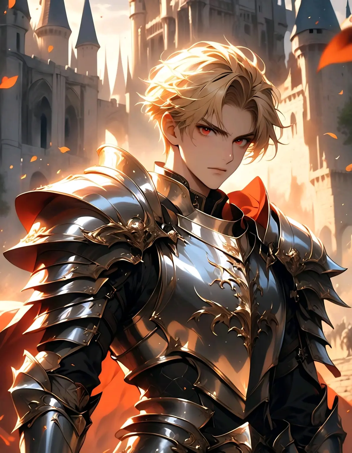 ai绘画,ai画的金发红眼男子.2025年5月12日