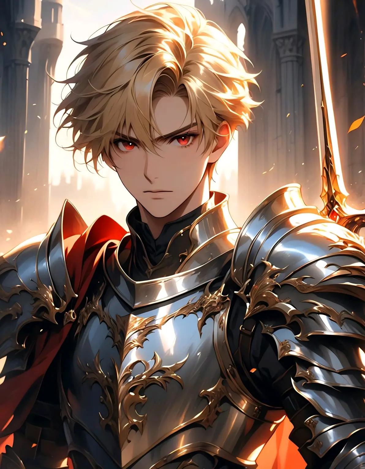 ai绘画,ai画的金发红眼男子.2025年5月12日